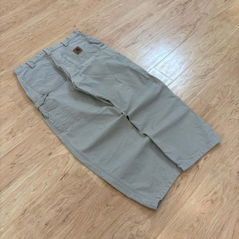 Carhartt Canvas Carpenter Loose Fit Work Pants Grey Size 34x30